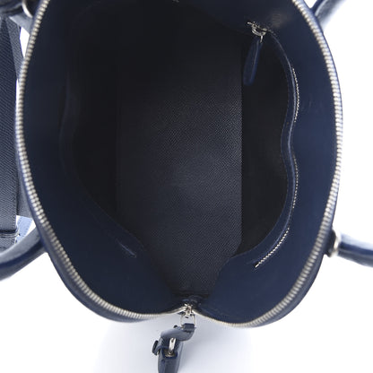 Balenciaga Signature Grained Calfskin Logo S Ville Top Handle Bag Bleu Canopee White 5 of 15