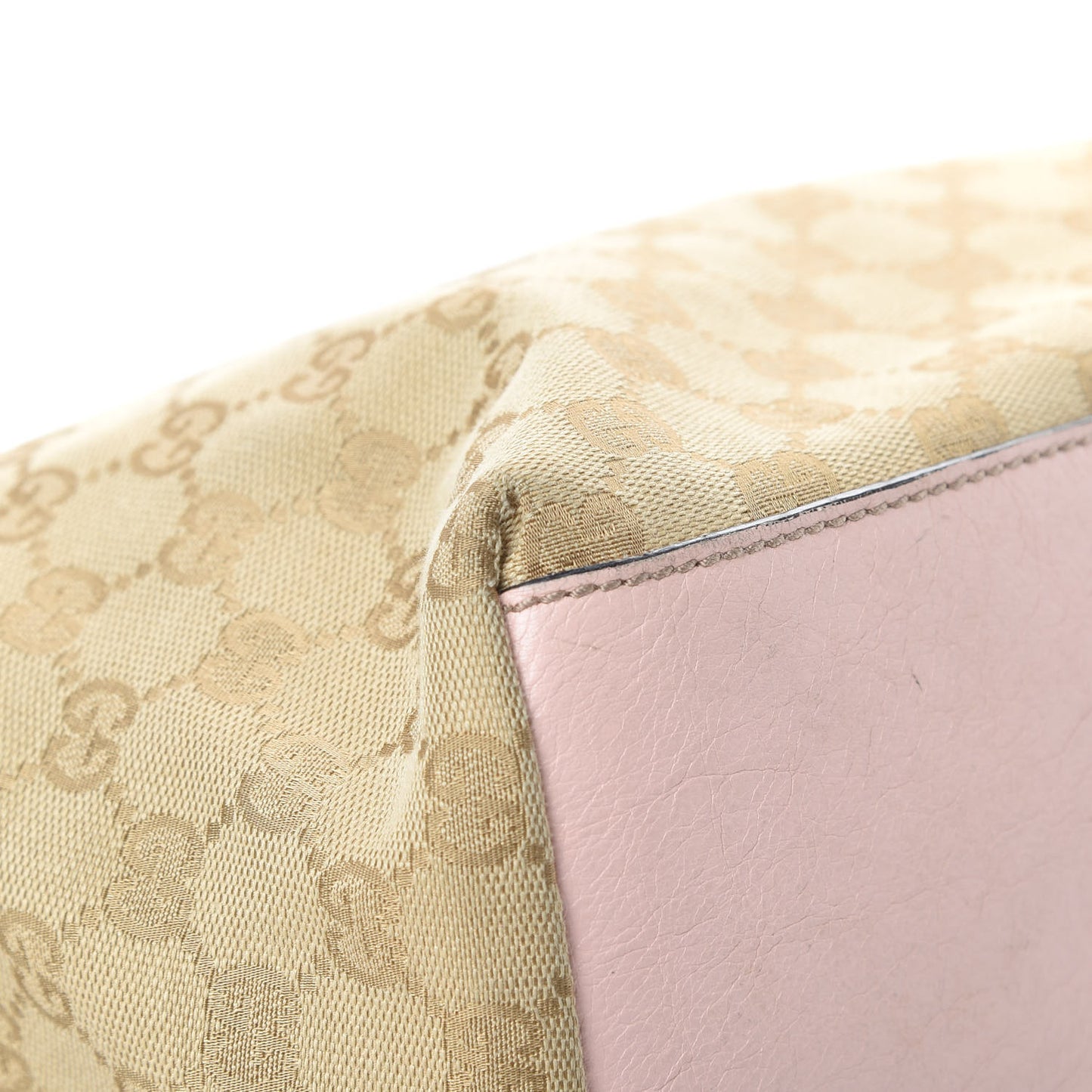 GG Monogram Medium Web Handle Bucket Tote Pink Blue