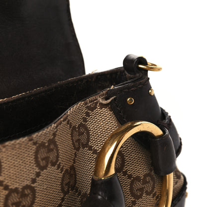 Gucci Monogram Studded Horsebit Clutch Dark Brown 11 of 13