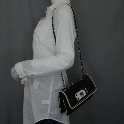 Chanel Lambskin Quilted East West Flap Navy 2 of 11