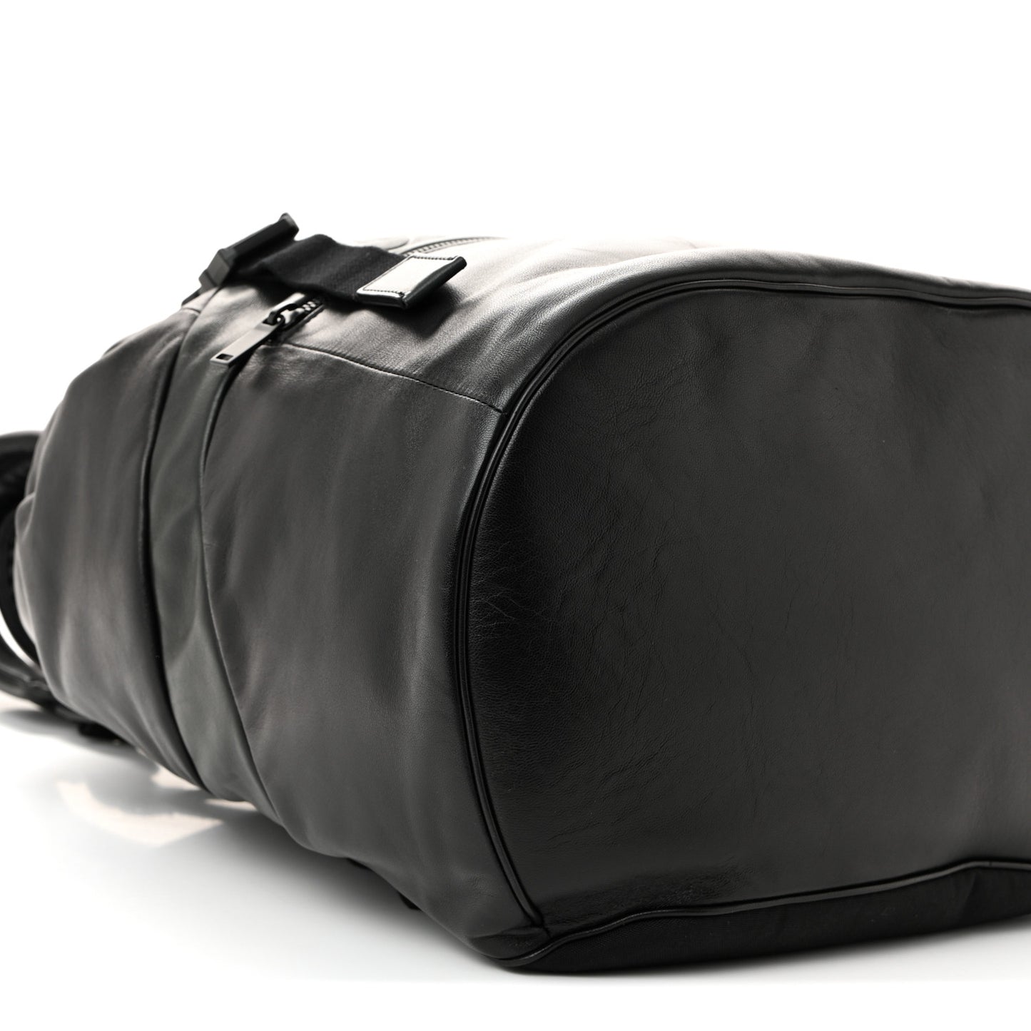 Lambskin Logo Debossed Backpack Black