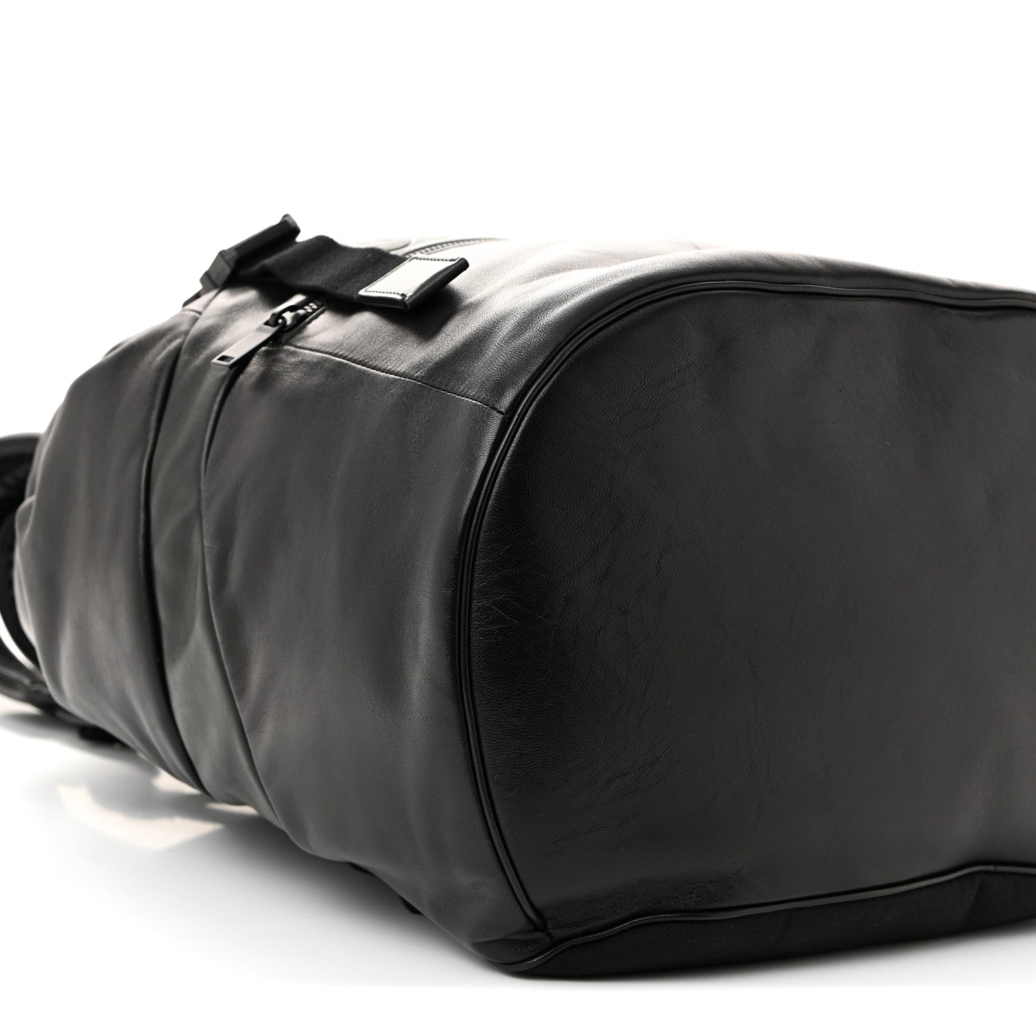 Saint Laurent Lambskin Logo Debossed Backpack Black 9 of 11
