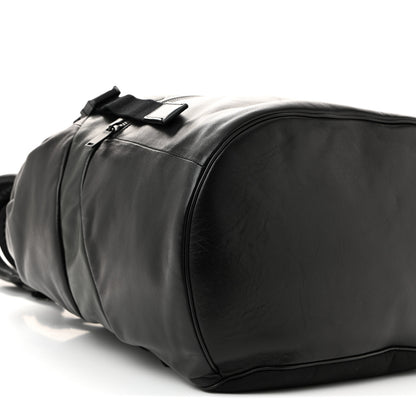 Saint Laurent Lambskin Logo Debossed Backpack Black 9 of 11