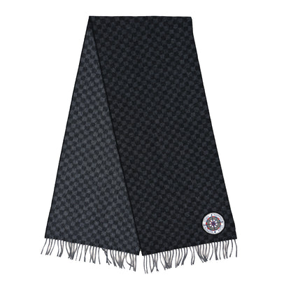 Louis Vuitton Wool Alpaca Damier Graphite Map Scarf Black 2 of 3