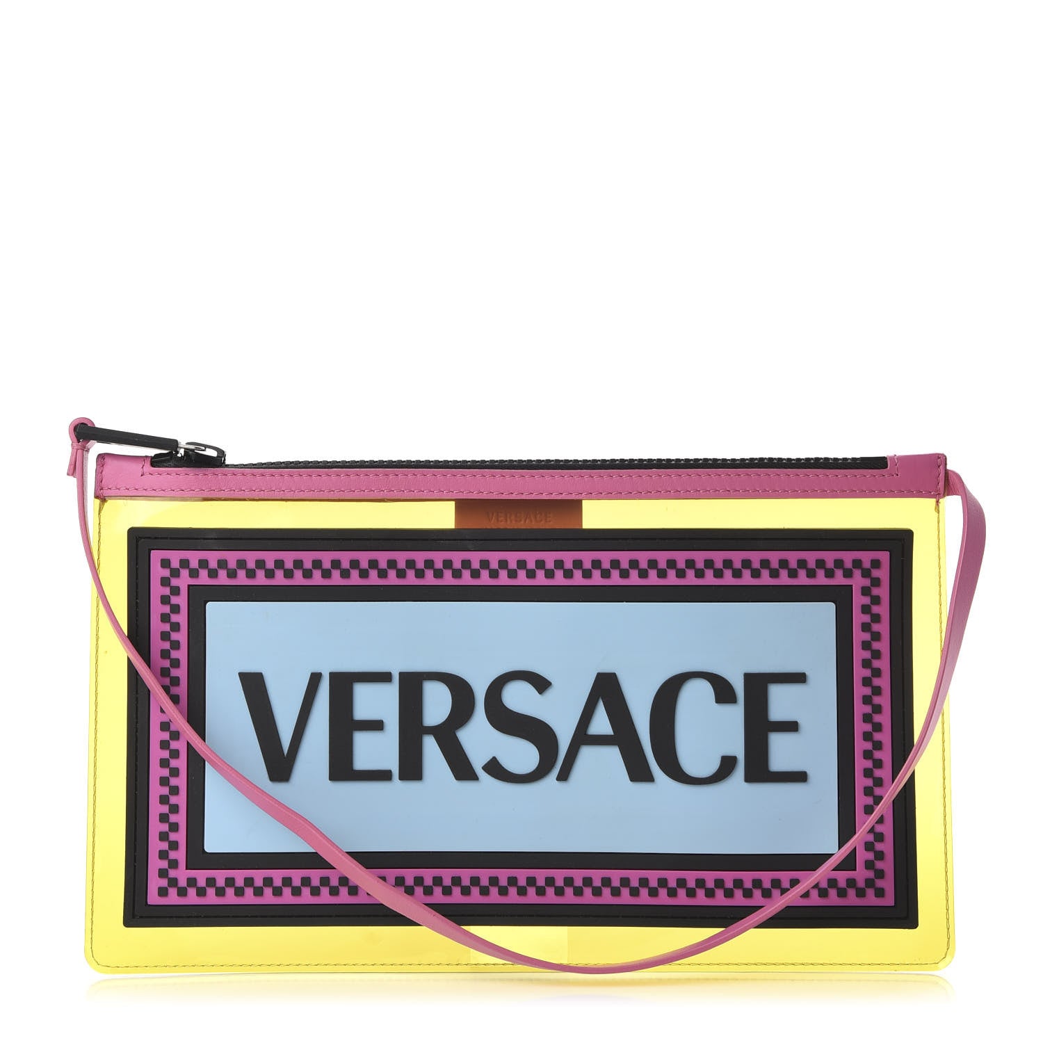 Versace Vinyl Rubber Calfskin 90s Logo Pouch Multicolor 1 of 10