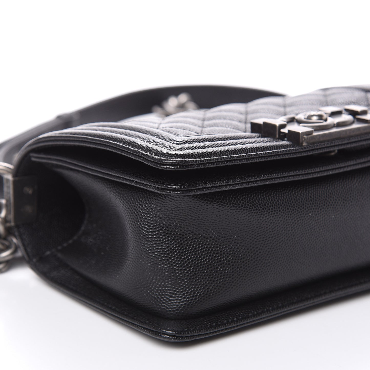 Caviar Quilted Small Boy Flap Black