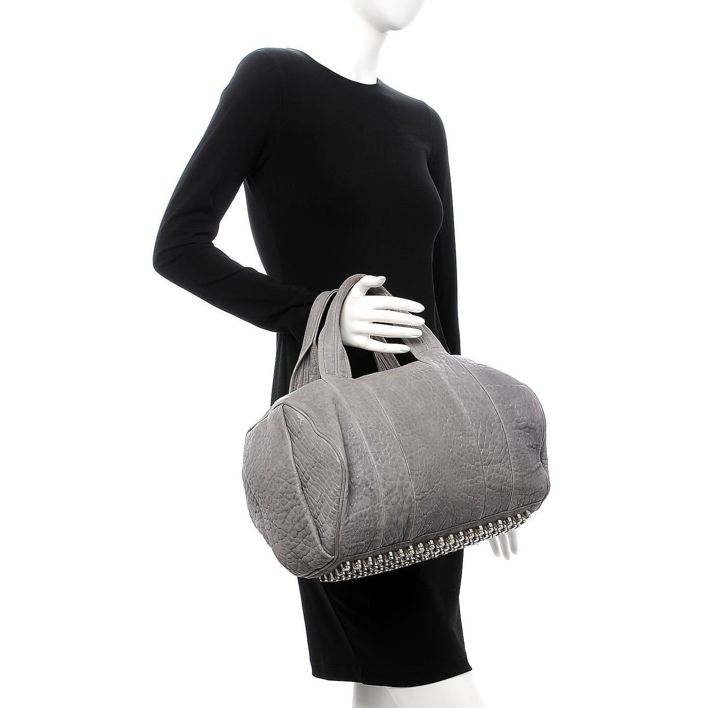 Pebbled Lambskin Rocco Duffel Grey