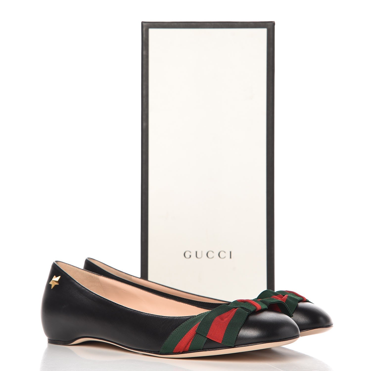 Gucci Calfskin Web Ballerina Flat 39 Nero Black 10 of 10