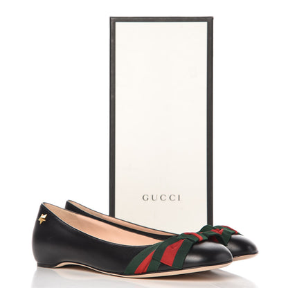 Gucci Calfskin Web Ballerina Flat 39 Nero Black 10 of 10