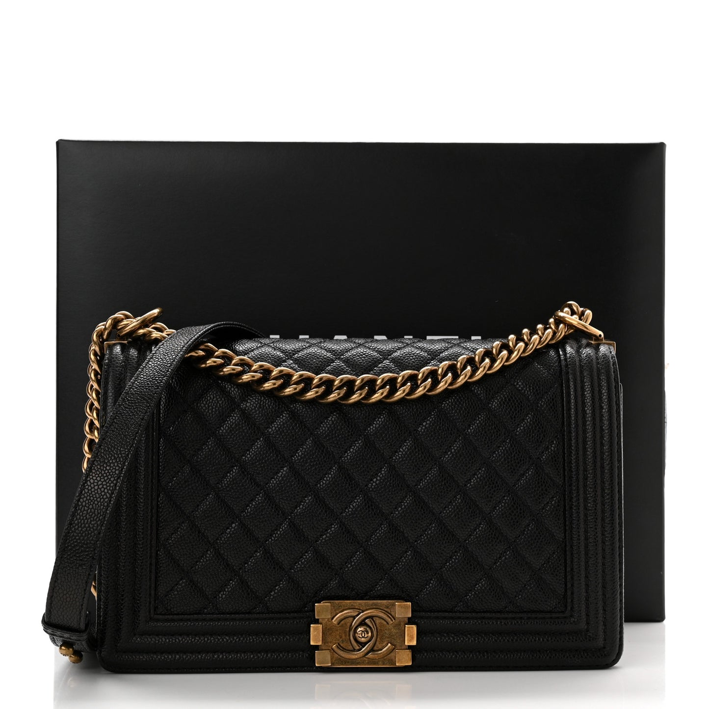 Caviar Quilted New Medium Boy Flap Black