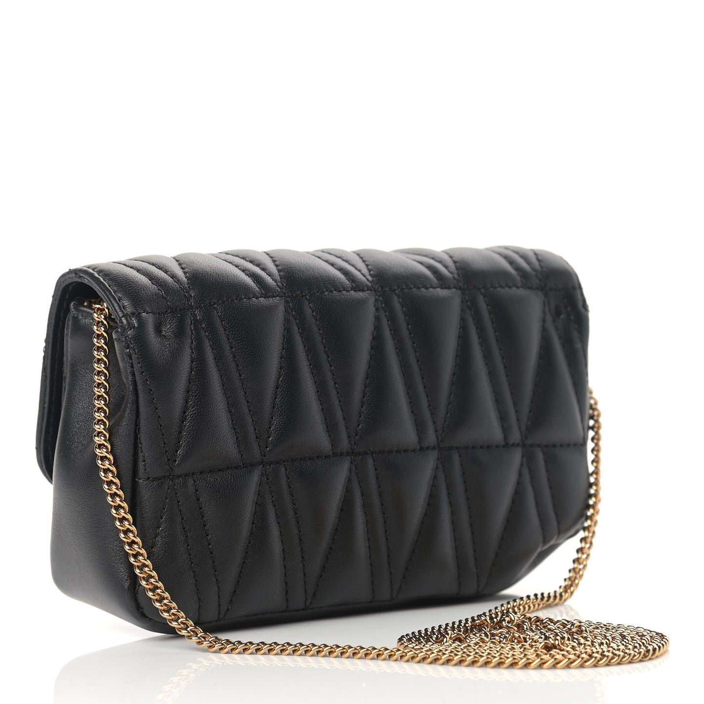 Nappa Quilted Virtus Evening Bag Black
