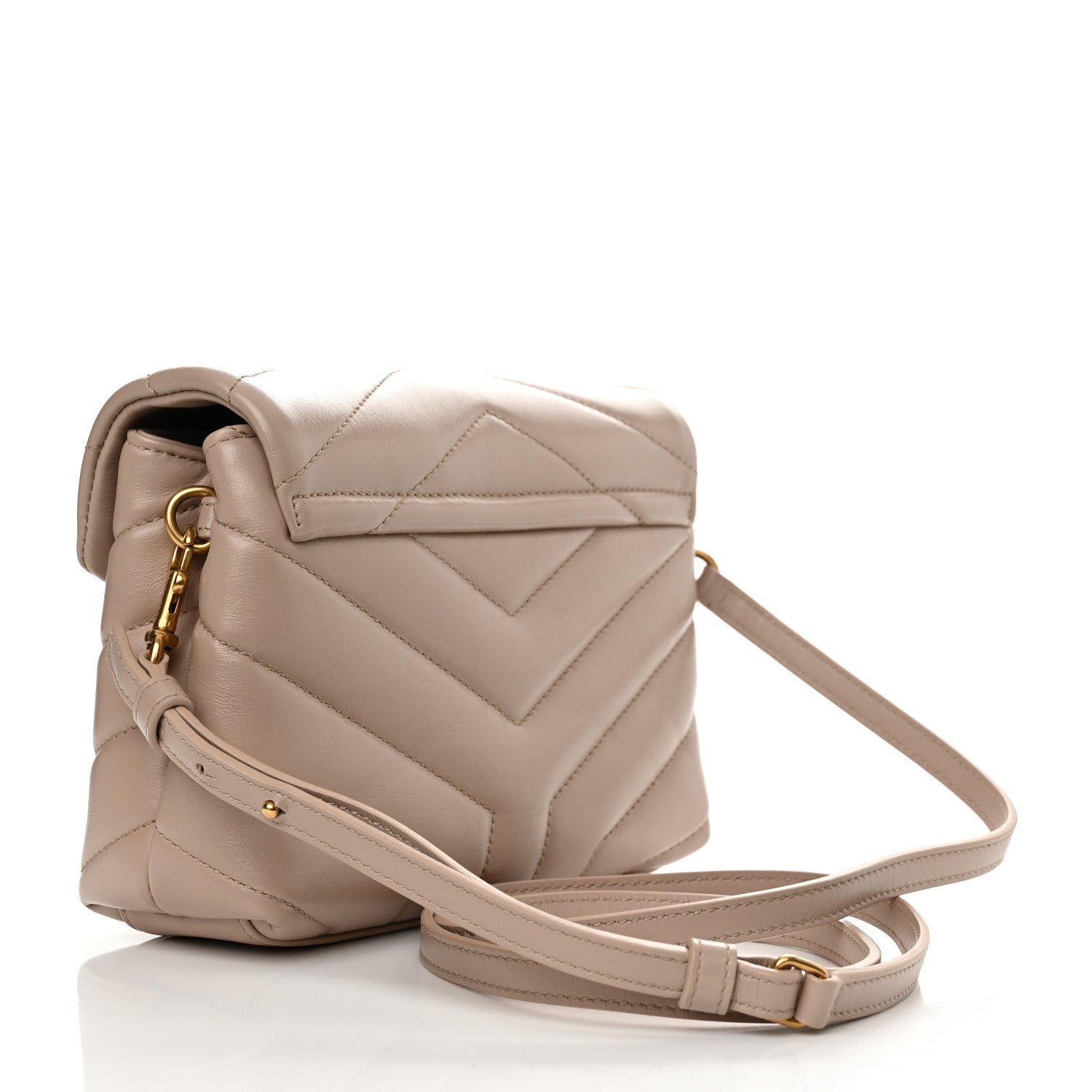 Saint Laurent Calfskin Y Quilted Monogram Toy Loulou Crossbody Bag Marble Pink 3 of 12