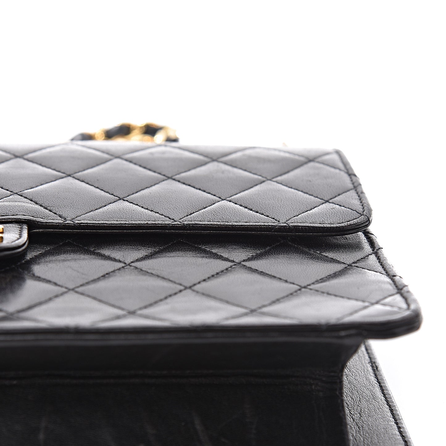 Lambskin Quilted Medium Single Flap Black