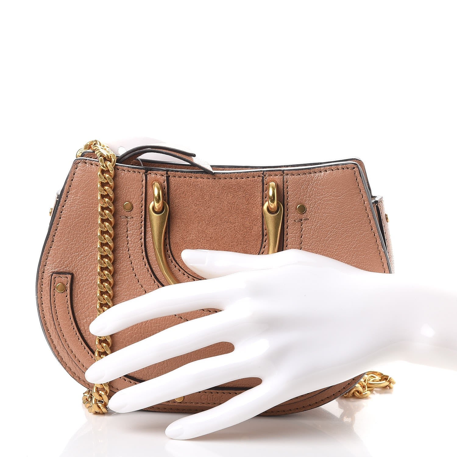 Chloe Calfskin Suede Mini Pixie Signature Belt Bag Nougat 3 of 9