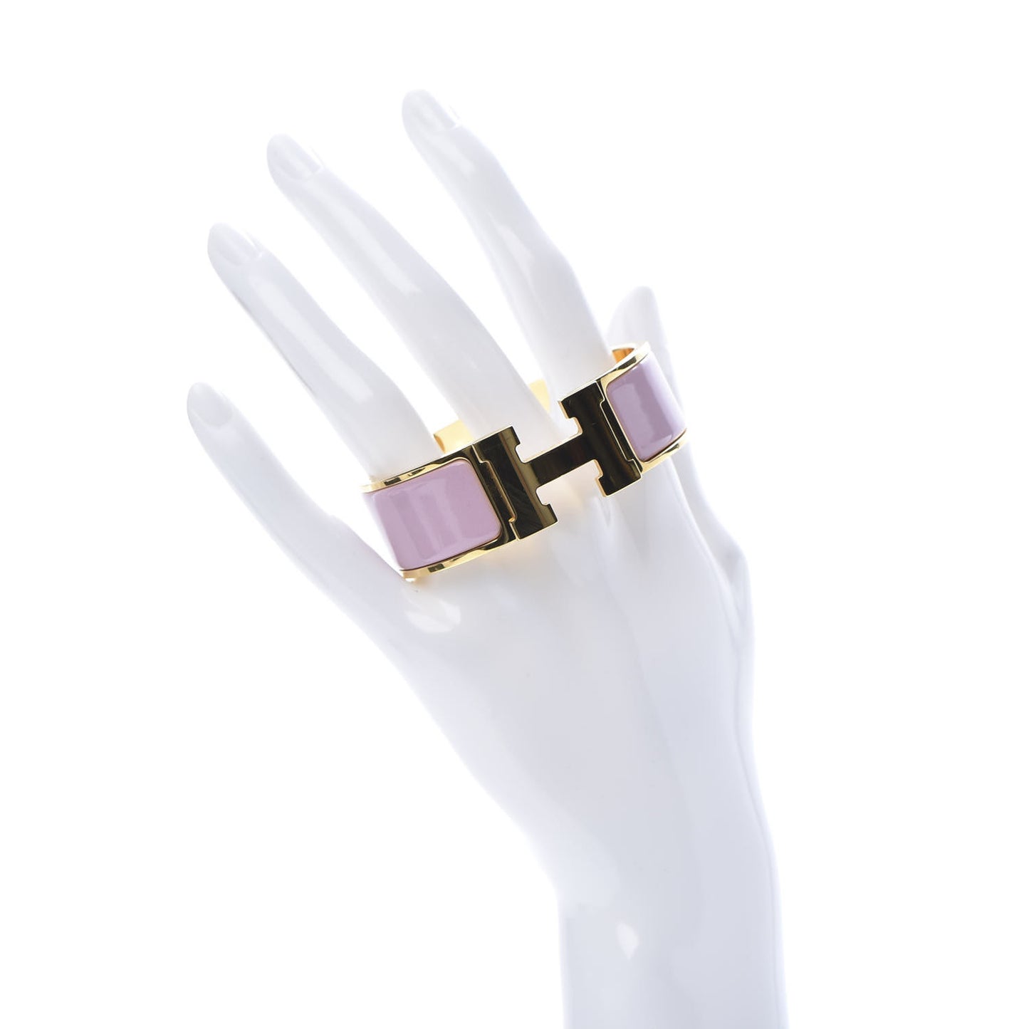 Enamel Wide Clic Clac H Bracelet PM Rose Dragee