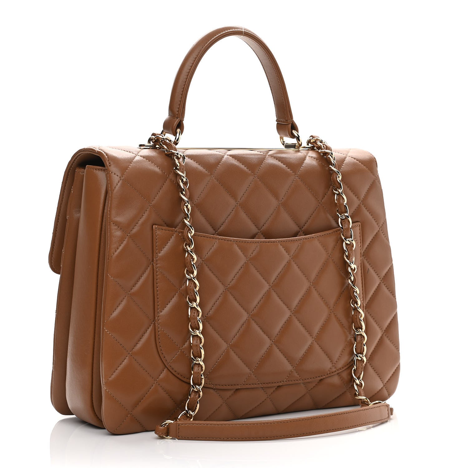 Chanel Lambskin Quilted Large Trendy CC Flap Camel 2 of 15