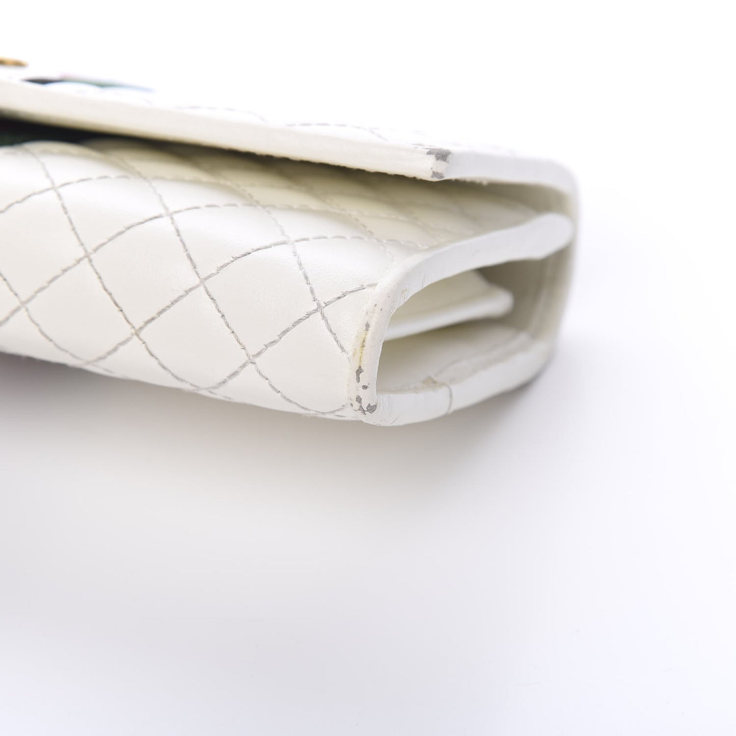 Calfskin Web Trapuntata GG Continental Wallet Off White