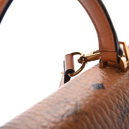 MCM Visetos Medium Patricia Pocket Satchel Cognac 10 of 10