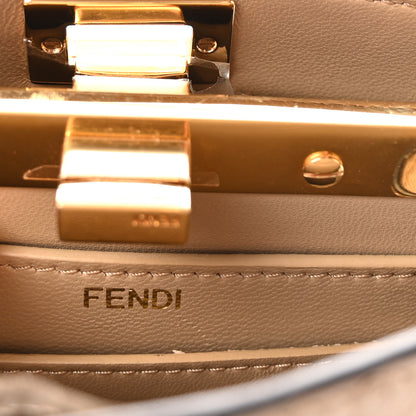 Fendi Ostrich Shiny Nappa Petite Peekaboo I SEE U Satchel Sasso 6 of 9