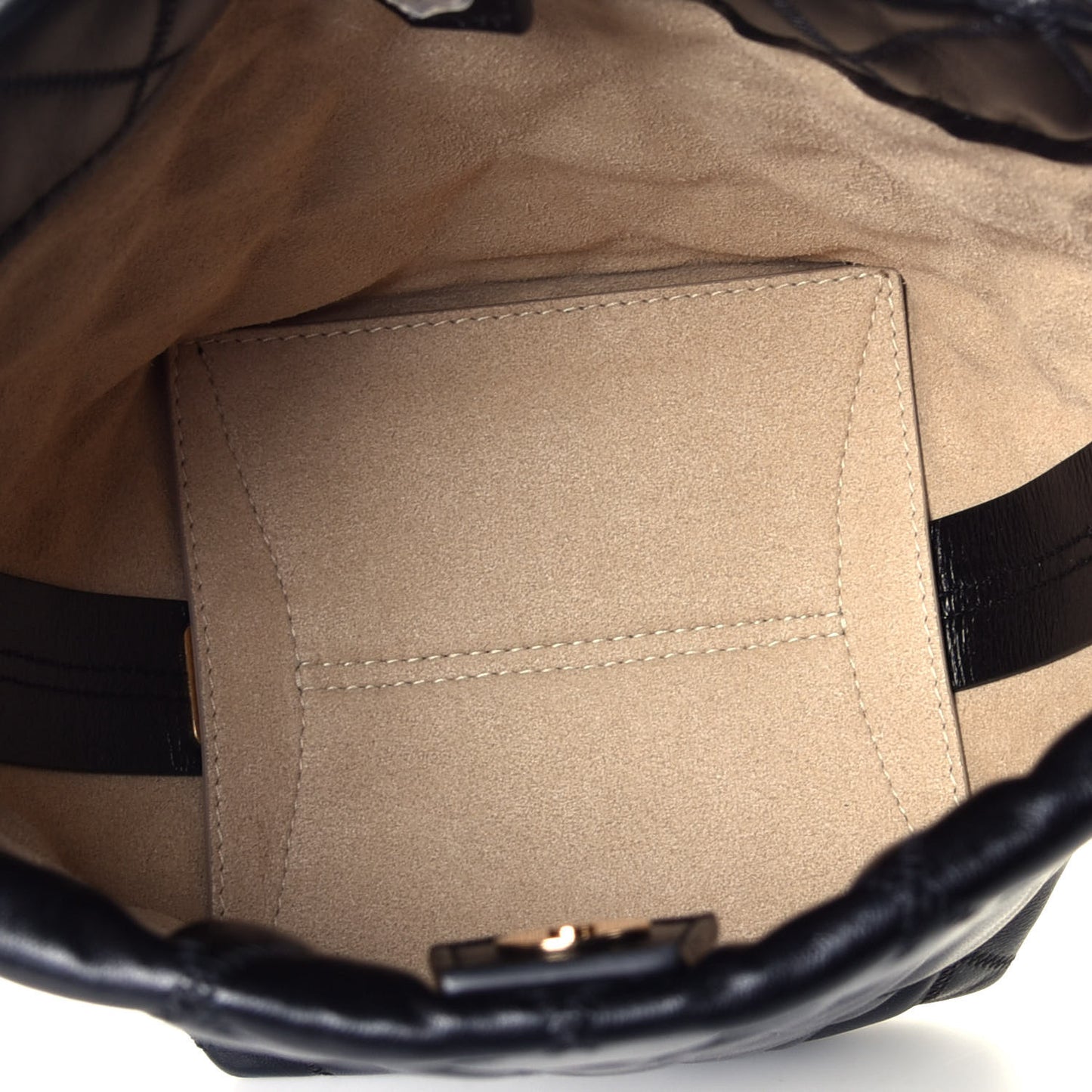 Lambskin Quilted Mini GV Bucket Bag Black