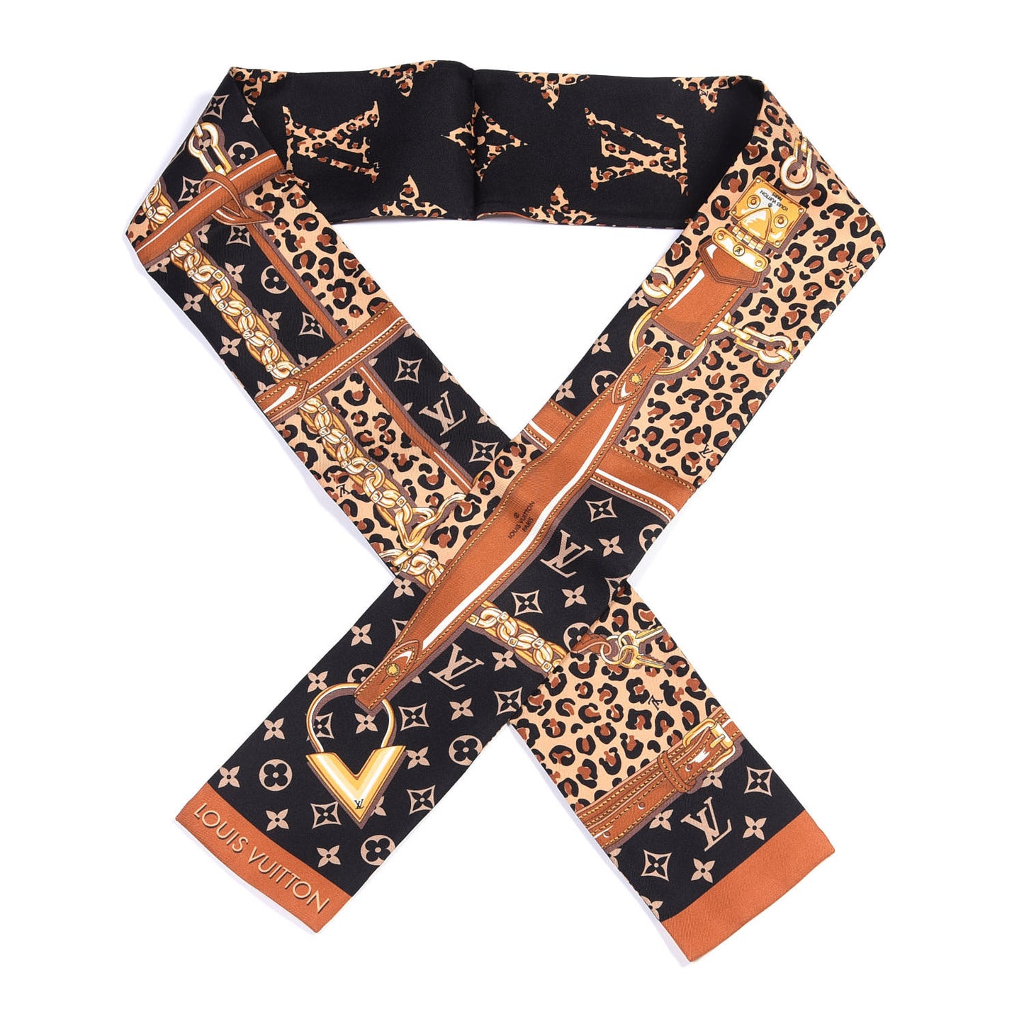 Silk Monogram Wild At Heart Bandeau Black