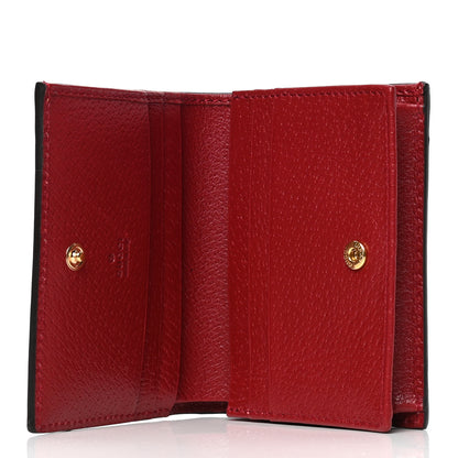 Gucci GG Supreme Monogram Tian Card Case Beige Multicolor Red 4 of 4