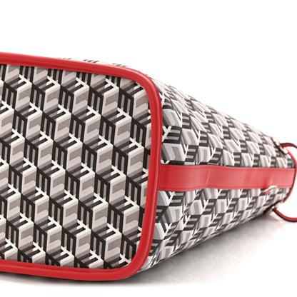 MCM Visetos Medium Liz Reversible Shopper Tote Candy Red 14 of 15