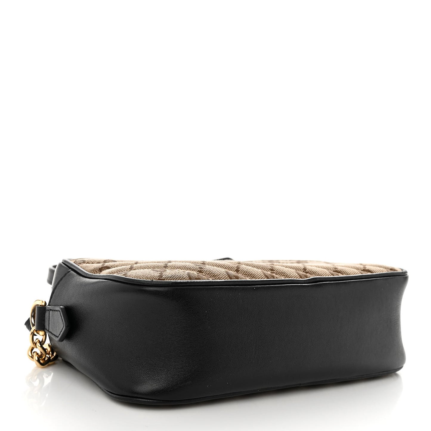 Monogram Matelasse Diagonal Small GG Marmont Chain Shoulder Bag Beige Black