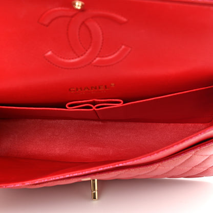 Chanel Iridescent Caviar Quilted Medium Double Flap Red 5 of 10