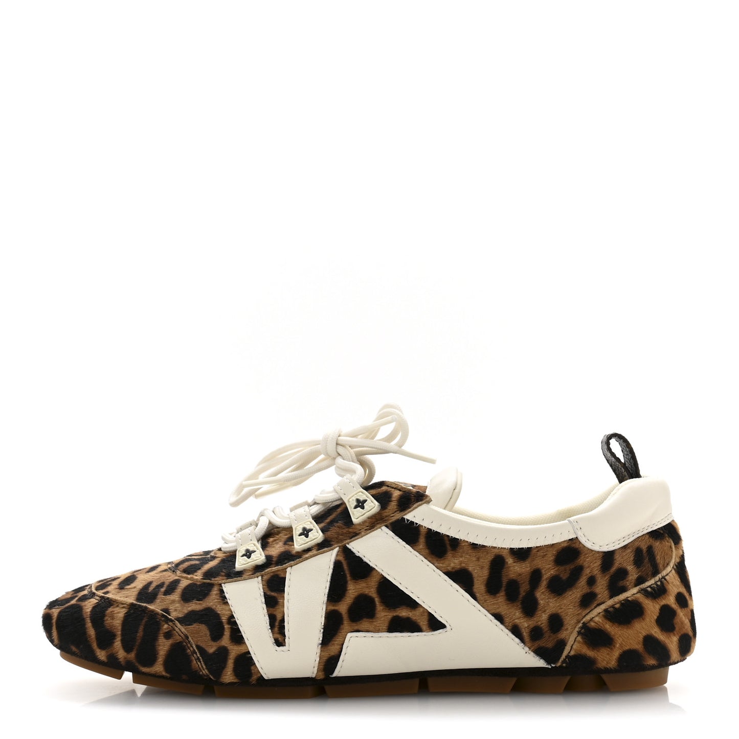 Calfskin Pony Hair Leopard LV Sneakerina 37 Brown