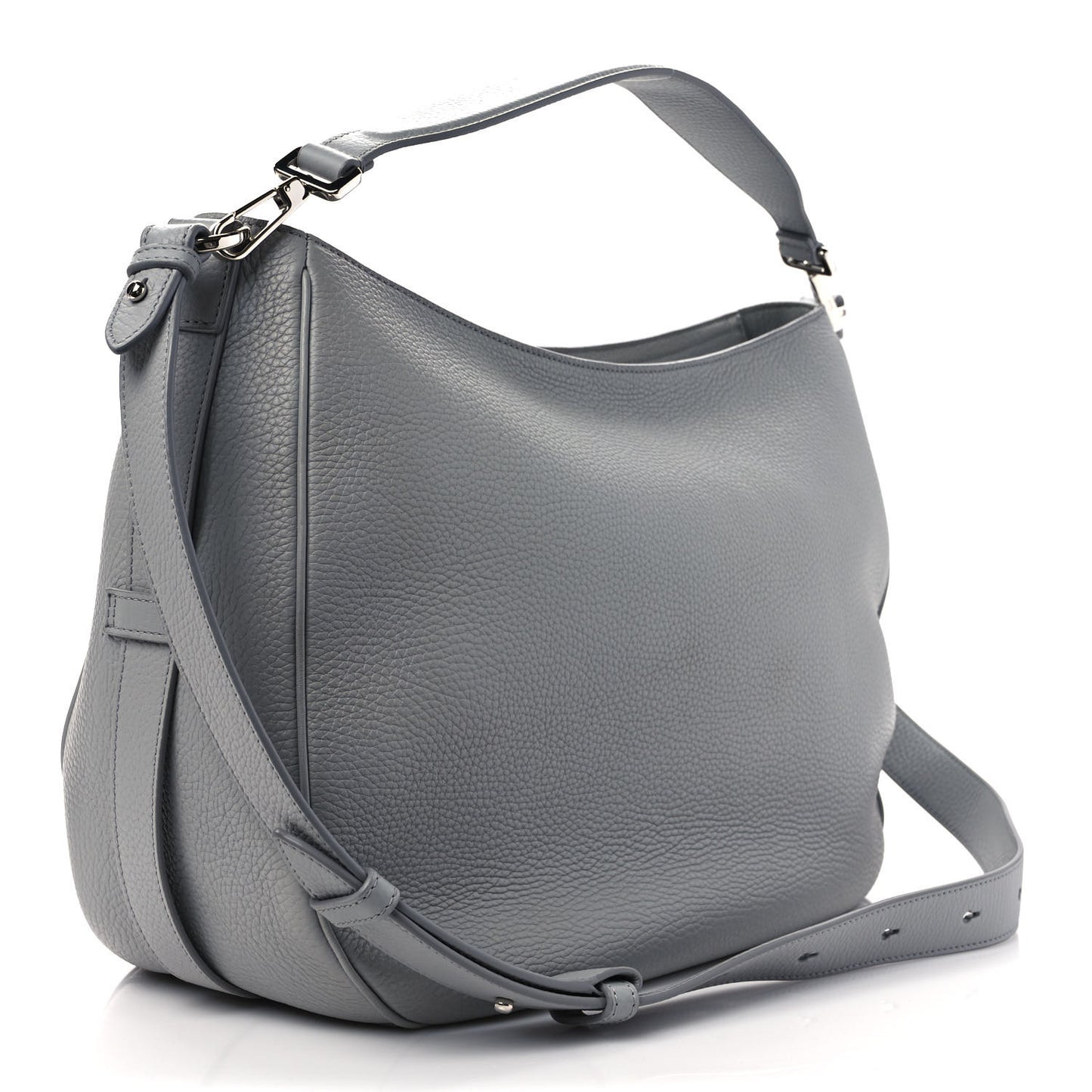 Grained Calfskin Soft Saddle Bag Grey