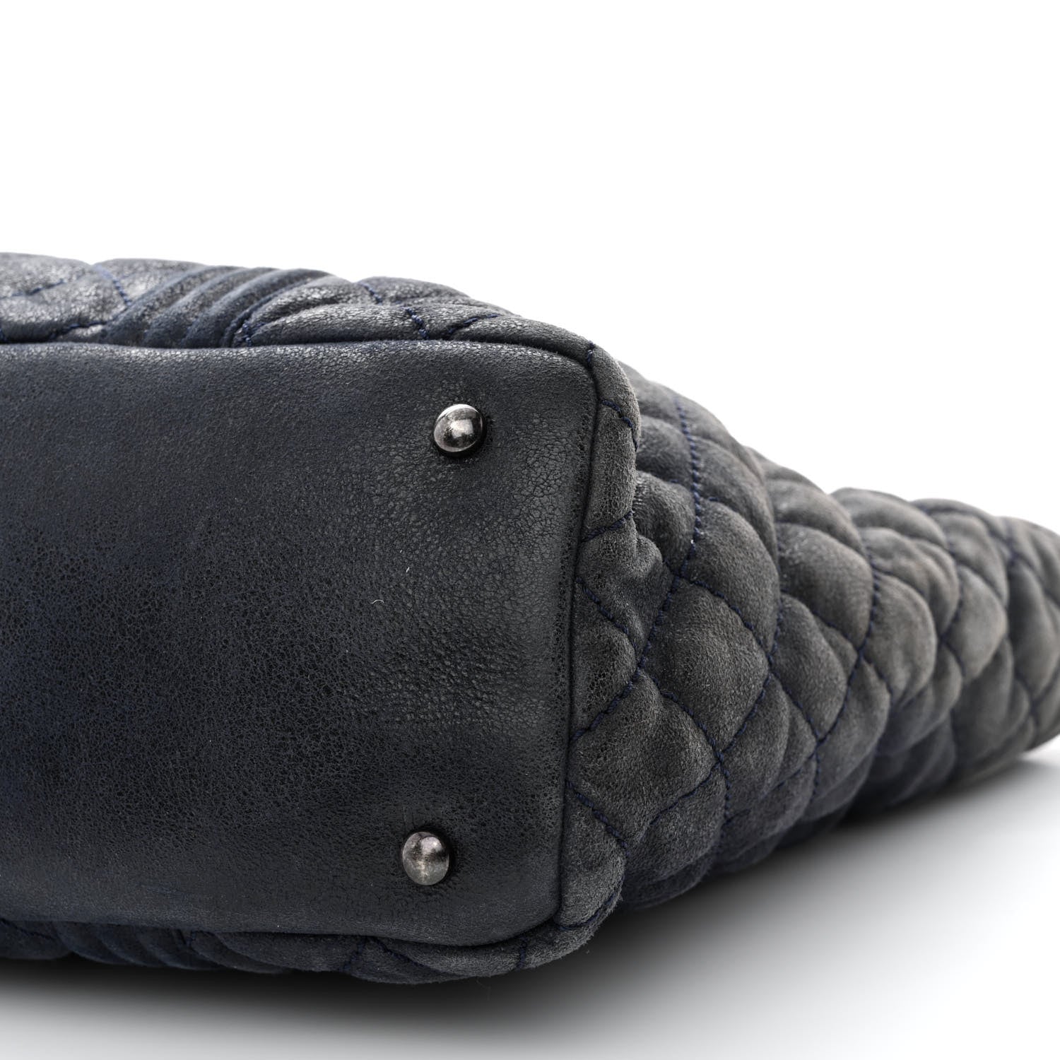 Chanel Iridescent Calfskin Quilted Large Gentle Boy Shopping Tote Navy 10 of 11
