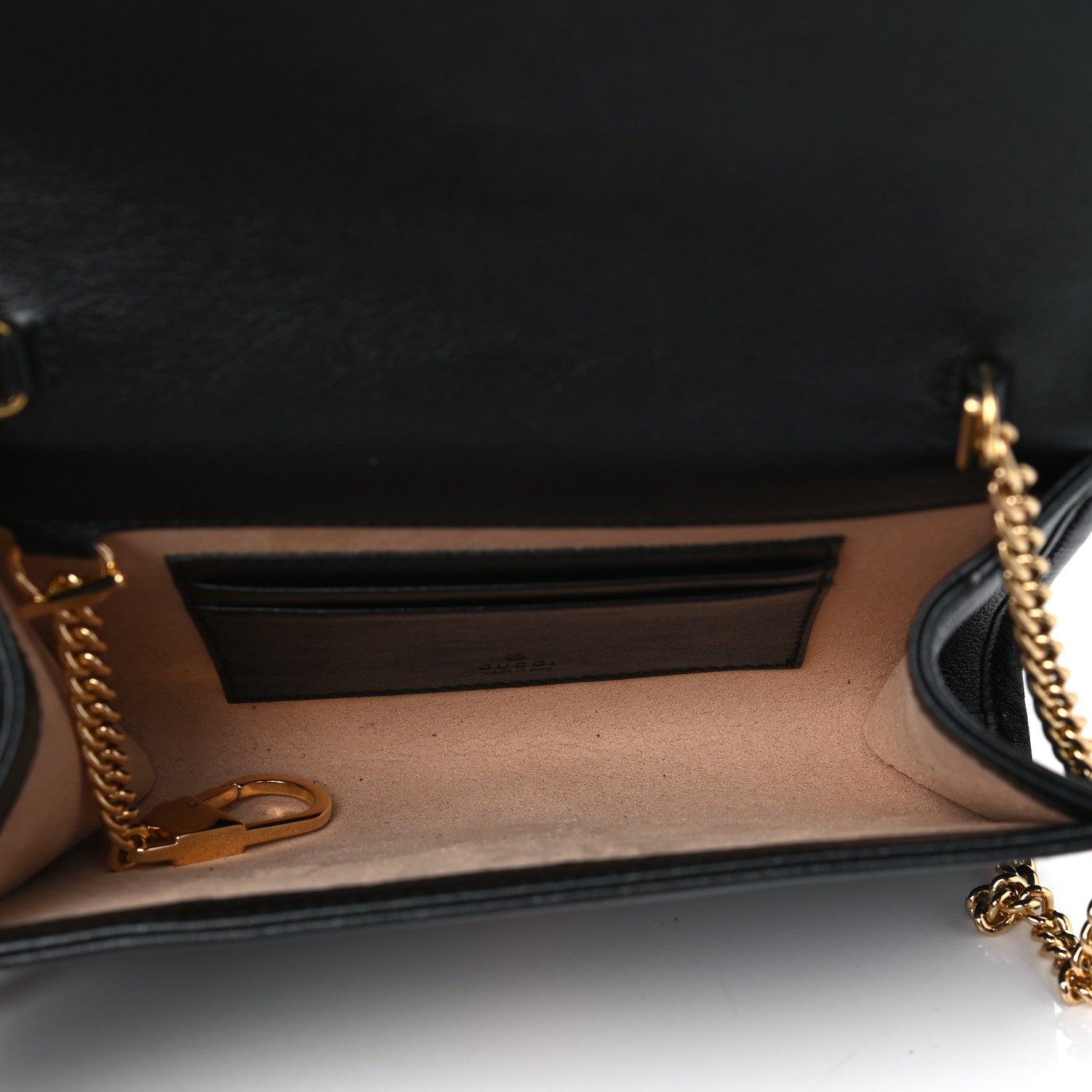 Gucci Textured Calfskin Web Mini Rajah Slim Flap Shoulder Bag Black 4 of 4