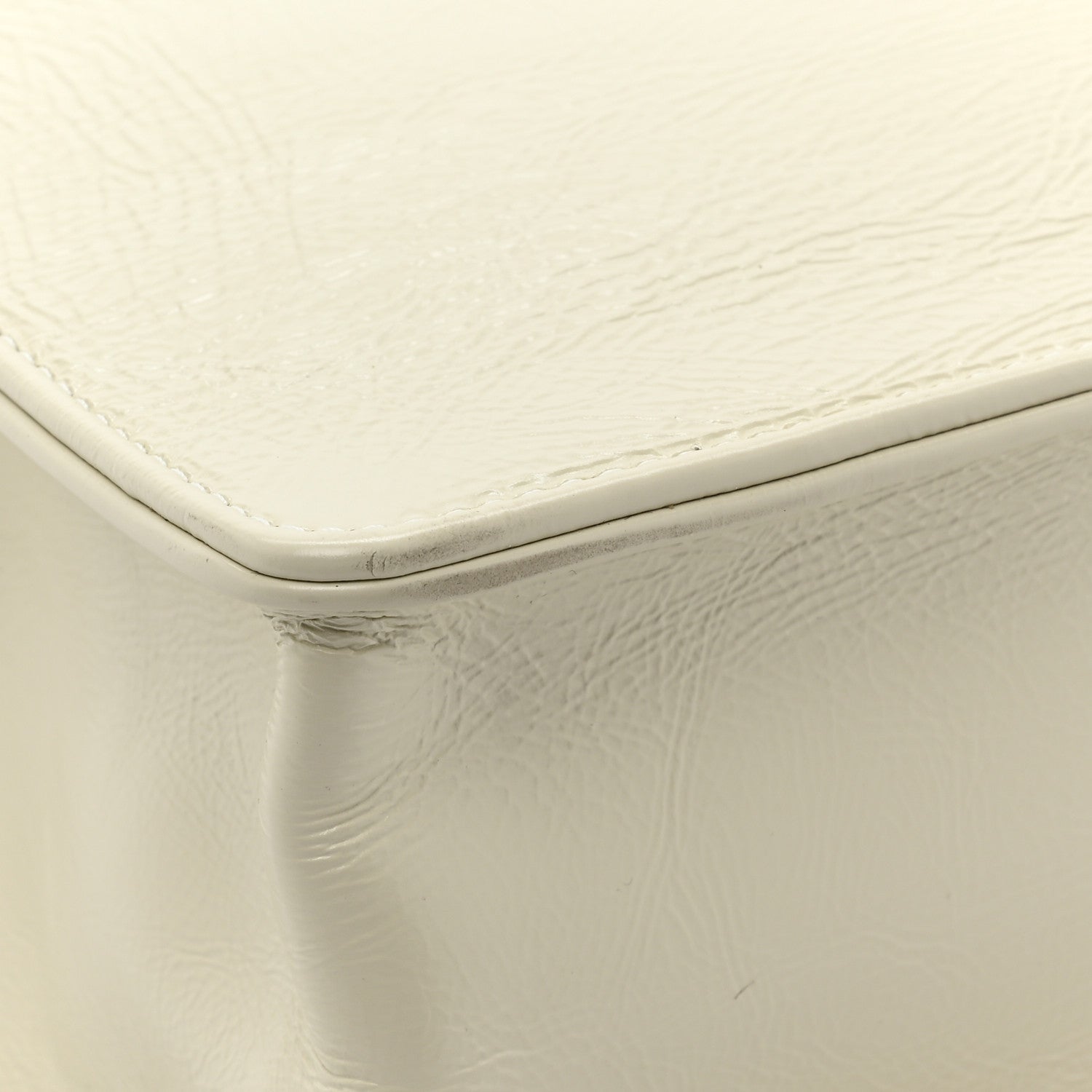 Chanel Shiny Aged Calfskin North South Shopping Bag White 12 of 13