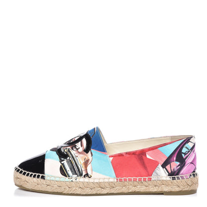 Chanel Patent Fabric CC Espadrilles 41 Multicolor Black 1 of 10