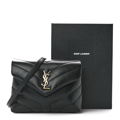 Saint Laurent Calfskin Y Quilted Monogram Toy Loulou Crossbody Bag Black 12 of 12