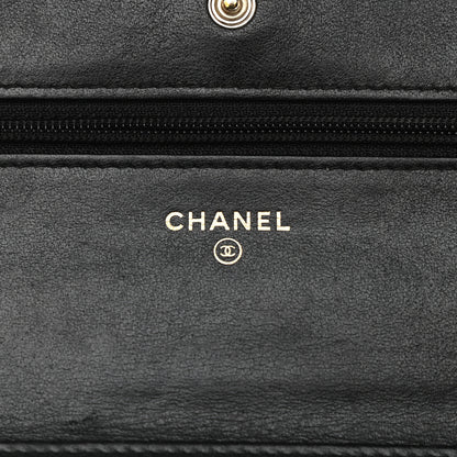 Chanel Patent Quilted Wallet On Chain WOC Black 6 of 13