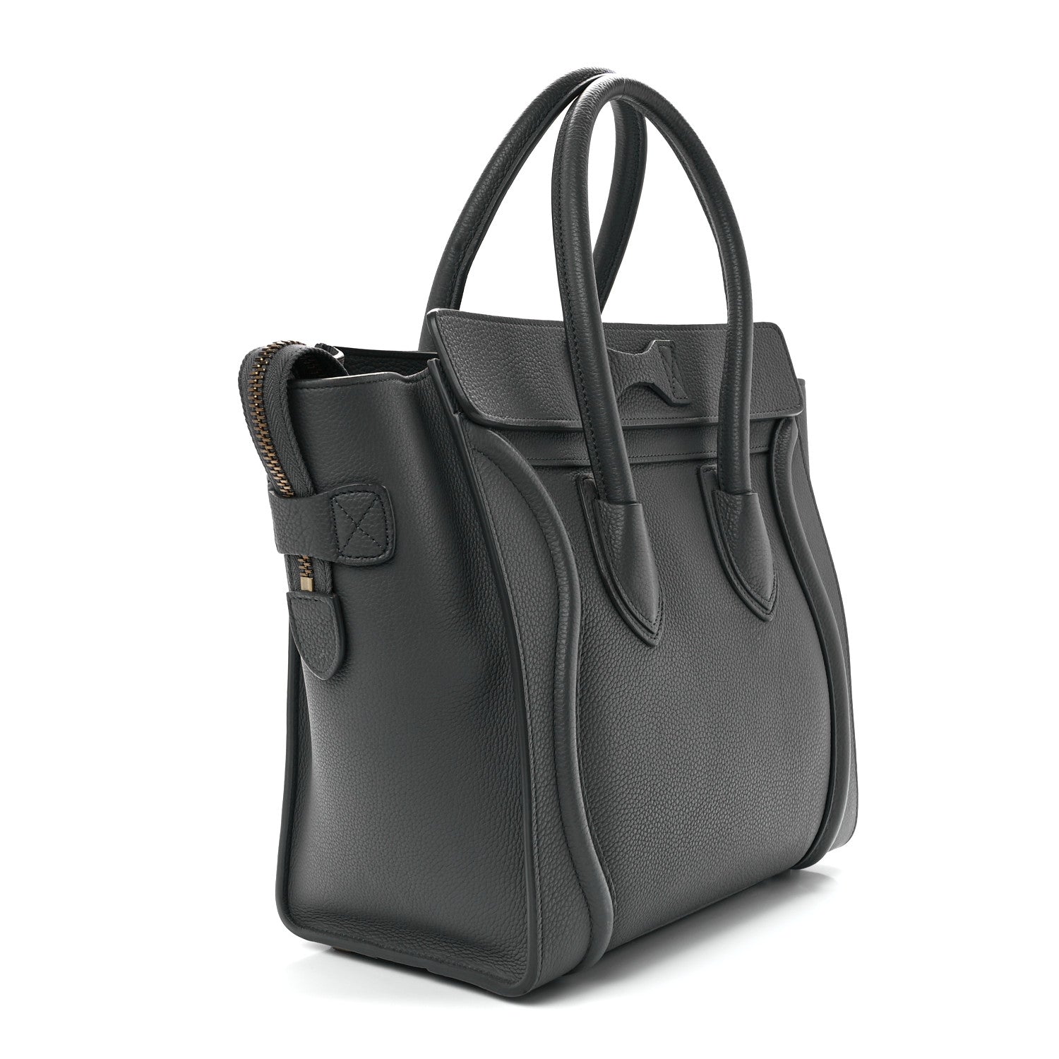 Celine Baby Drummed Calfskin Micro Luggage Kohl 3 of 12