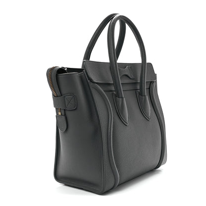 Celine Baby Drummed Calfskin Micro Luggage Kohl 3 of 12