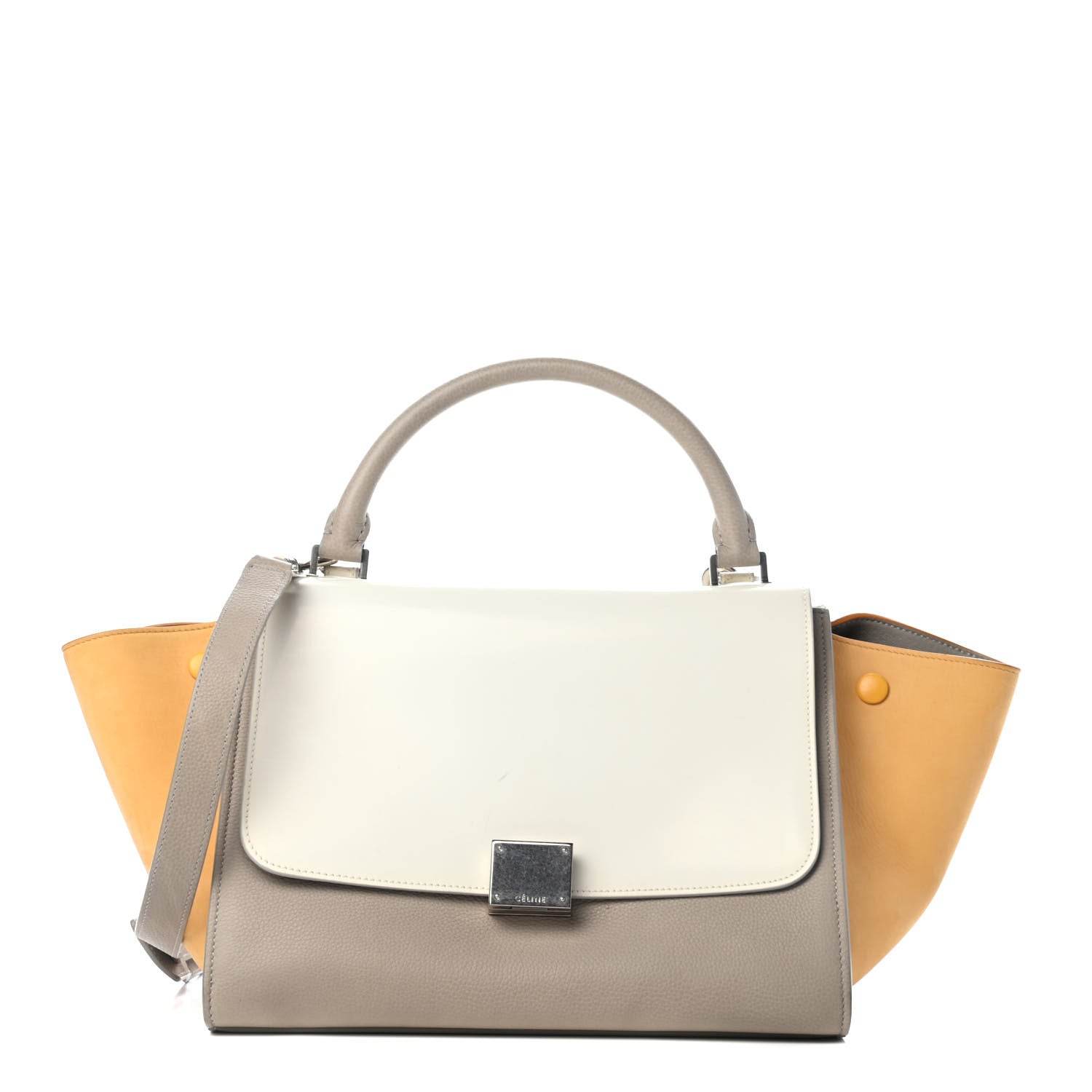 Celine Smooth Calfskin Suede Small Tri-Color Trapeze Butter 1 of 5
