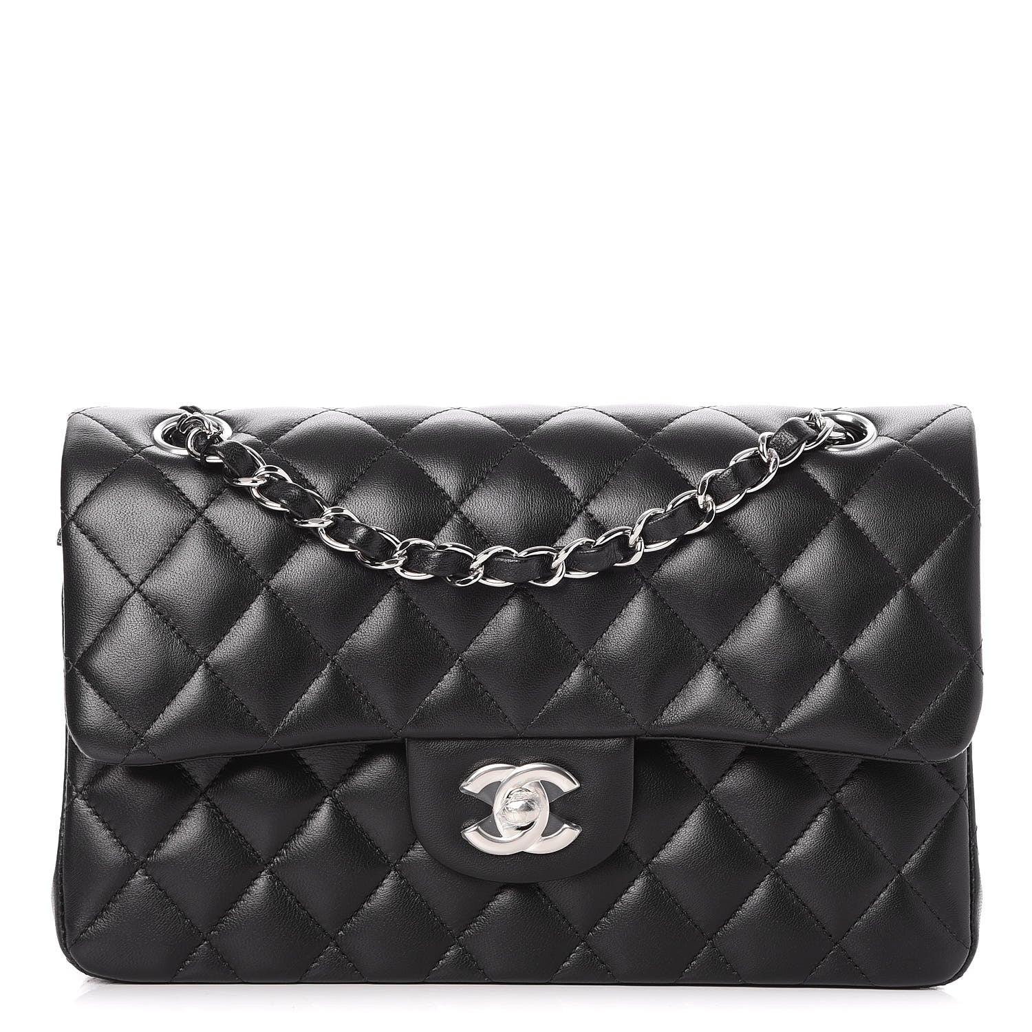 Chanel Lambskin Quilted Small Double Flap Black 1 of 9