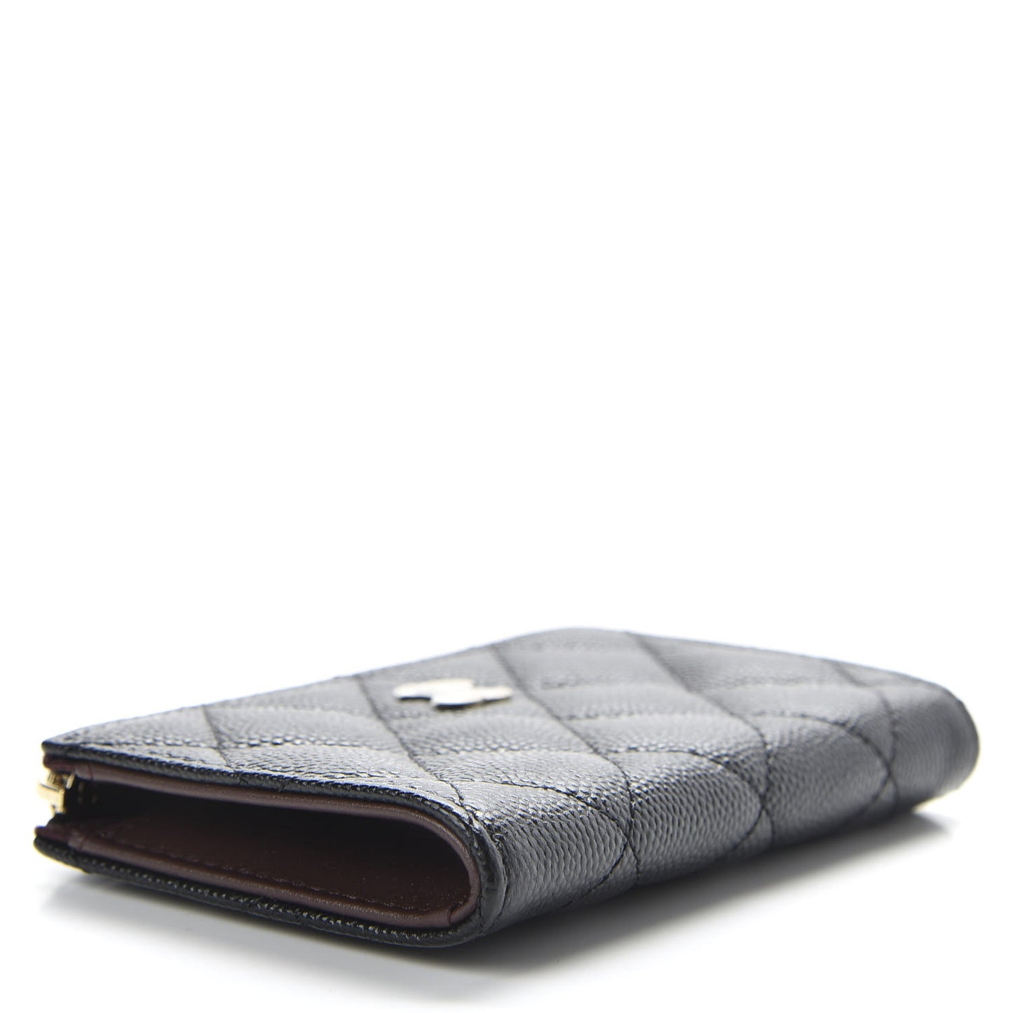 Caviar Quilted Zipped Key Holder Case Black