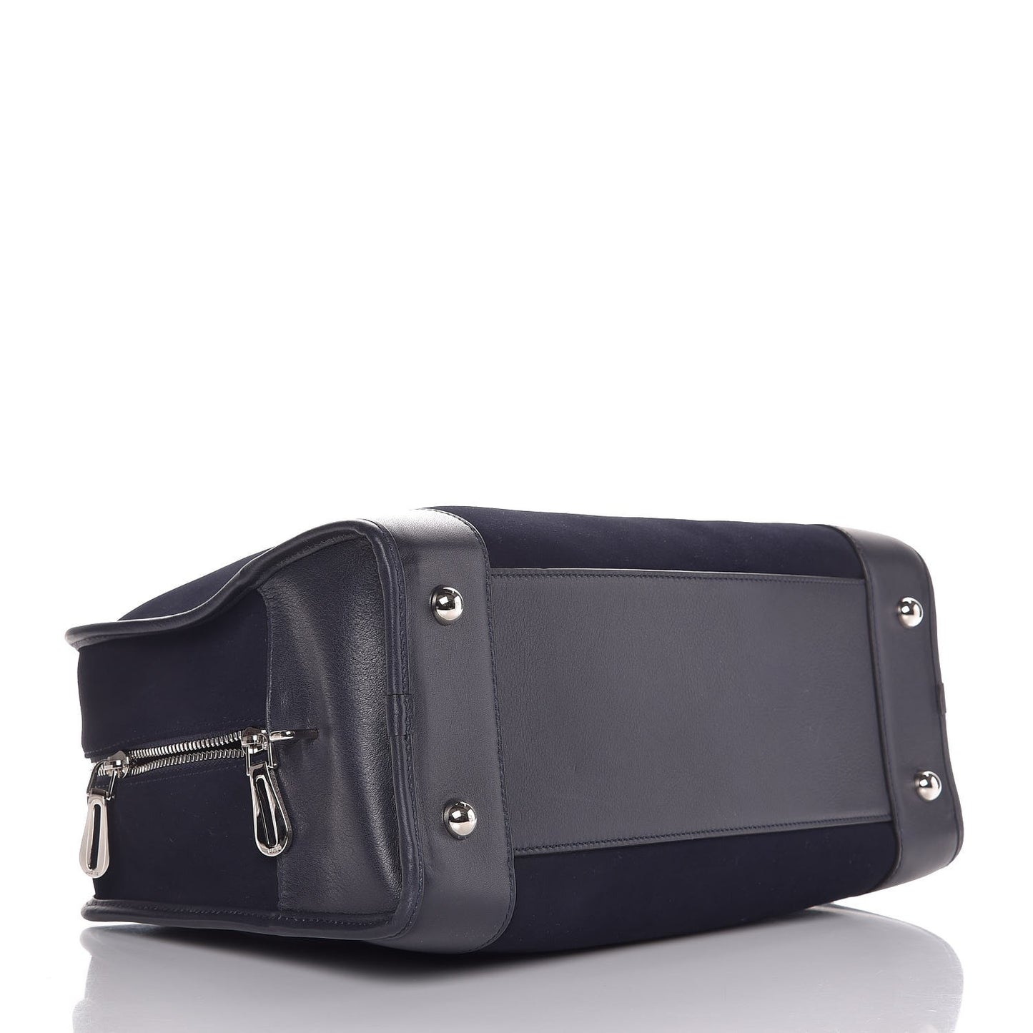 Denim-Effect Suede Calfskin Amazona Midnight Blue