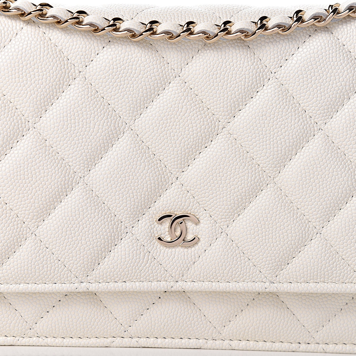 Chanel Caviar Quilted Wallet On Chain WOC White 12 of 14