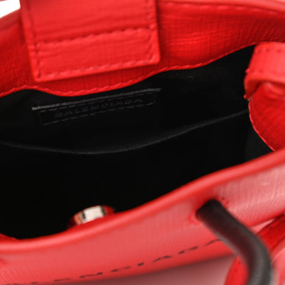 Balenciaga Squared Calfskin Logo Shopping Phone Holder Bag Red 5 of 9
