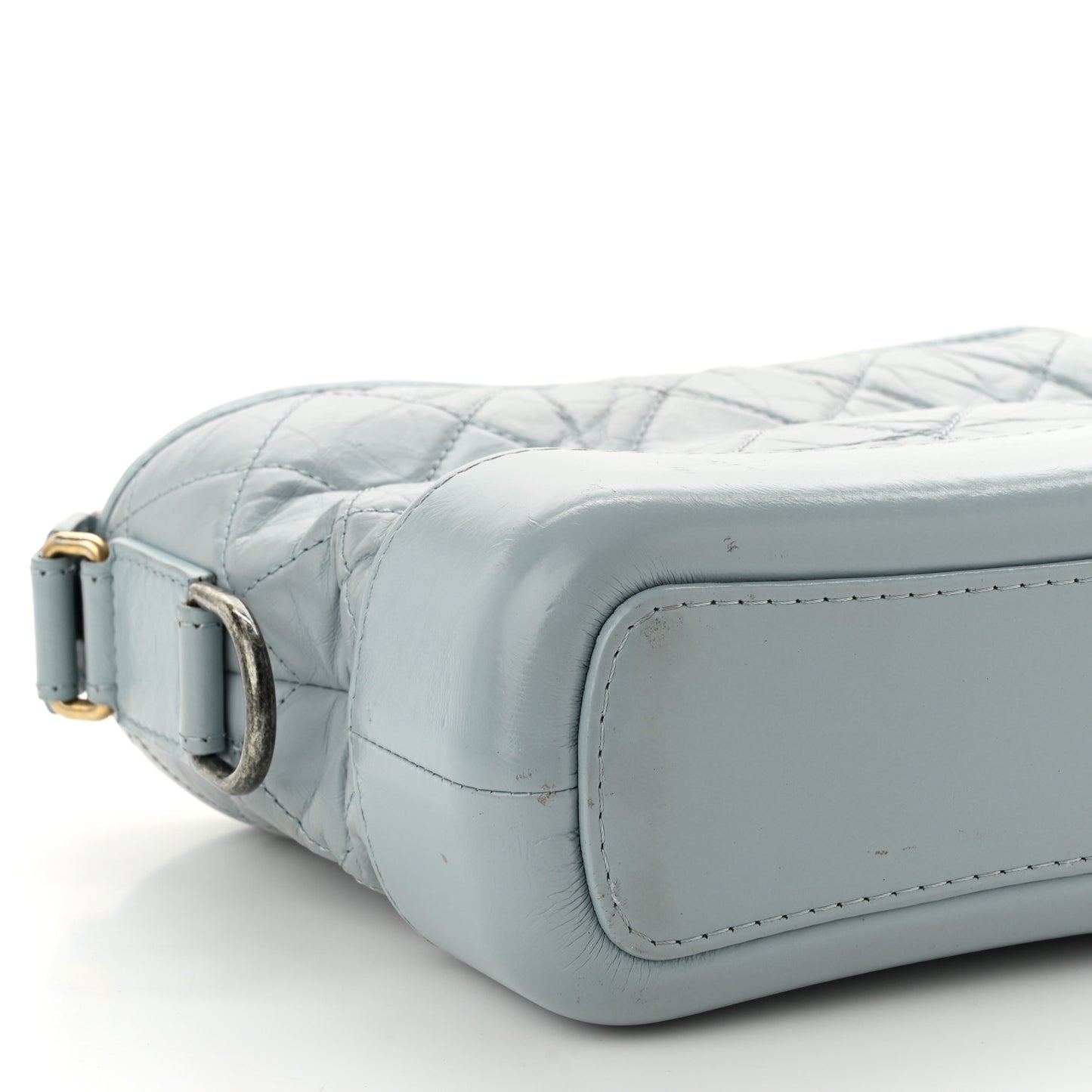 Aged Calfskin Quilted Small Gabrielle Hobo Light Blue