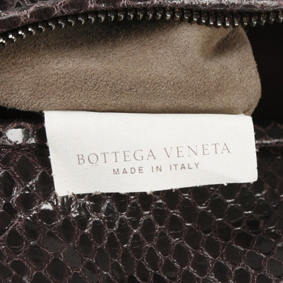 Ayers Snakeskin Flat Clutch Plum