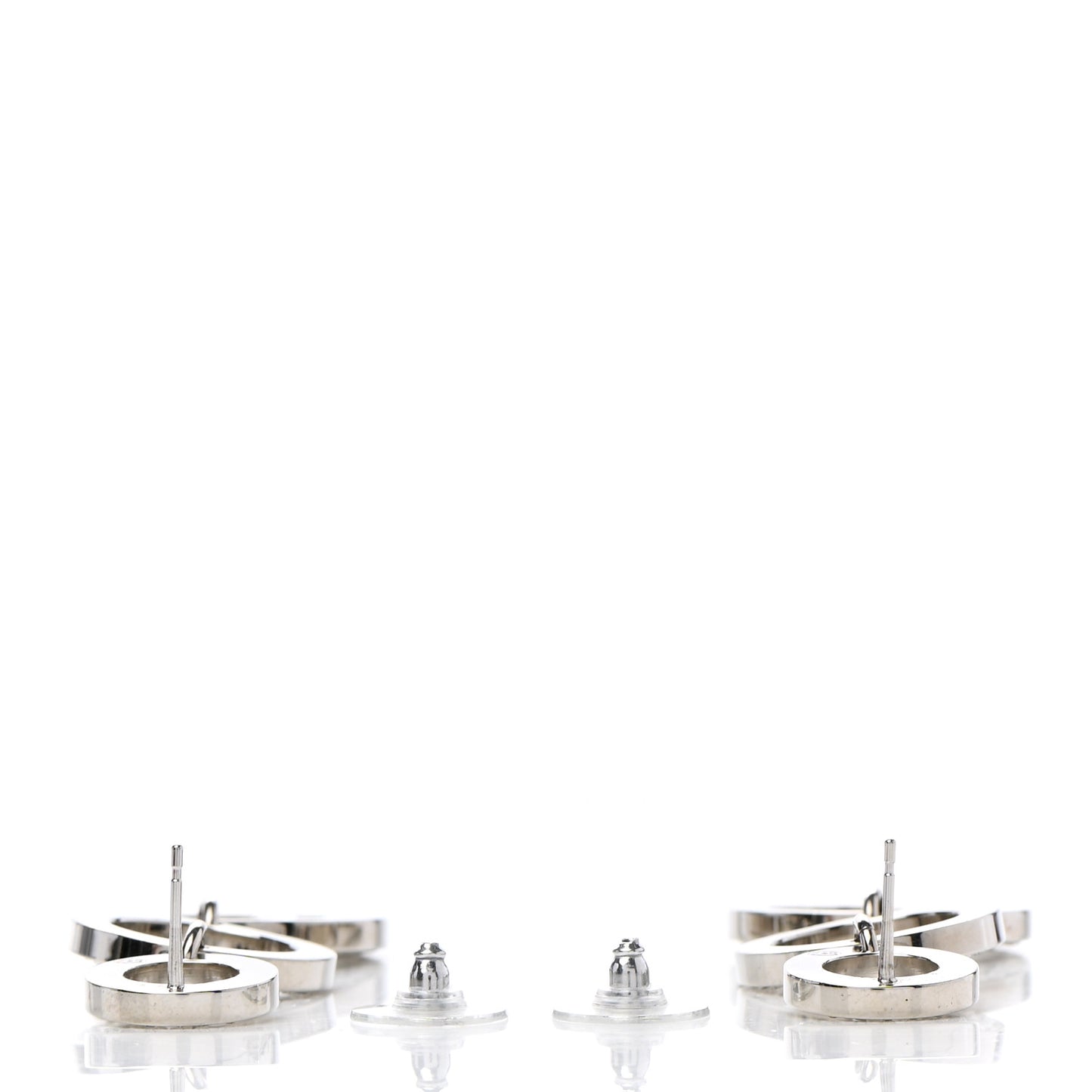 Crystal CC Triple Drop Earrings Silver