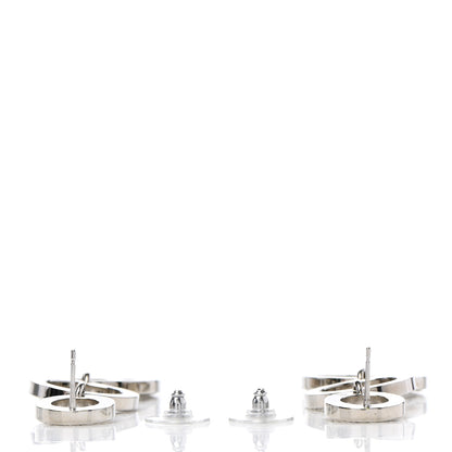 Chanel Crystal CC Triple Drop Earrings Silver 3 of 5