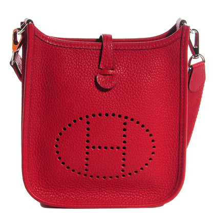 Hermes Taurillon Clemence Amazone Evelyne TPM Rouge Casaque Crevette 1 of 15